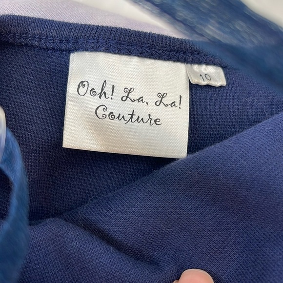 Ooh! La, La! Couture Blue Sequined Tulle Dress size 10 - Picture 5 of 5